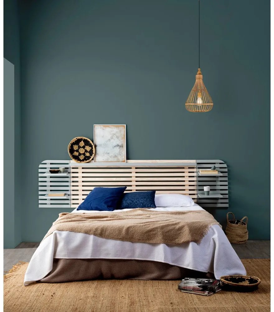 Testiera in pino grigio chiaro/naturale 240x62 cm Dimas - Marckeric