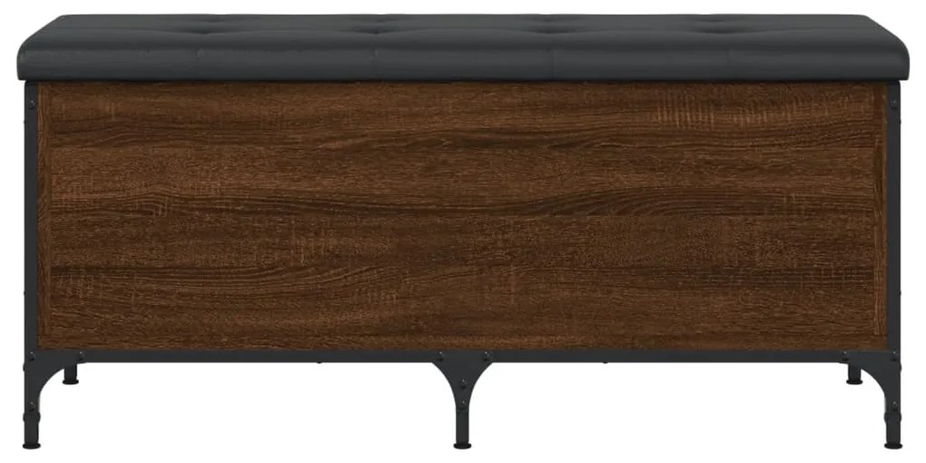 Panca portaoggetti rovere marrone 102x42x45cm legno multistrato