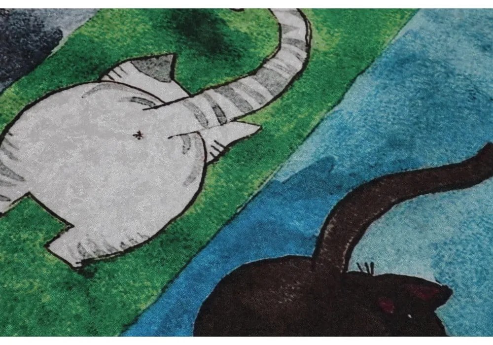 Set di tappetini per il bagno 2 pz 60x100 cm Gatto Carino – Foutastic