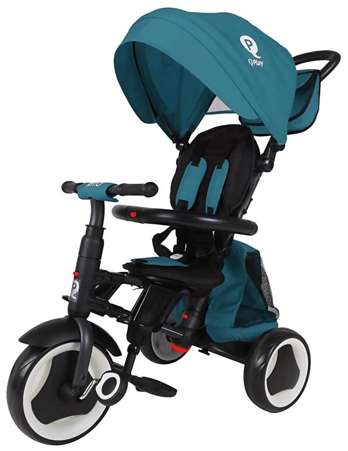 QPlay - Triciclo 3 in 1 per bambini RITO EVA PLUS turchese