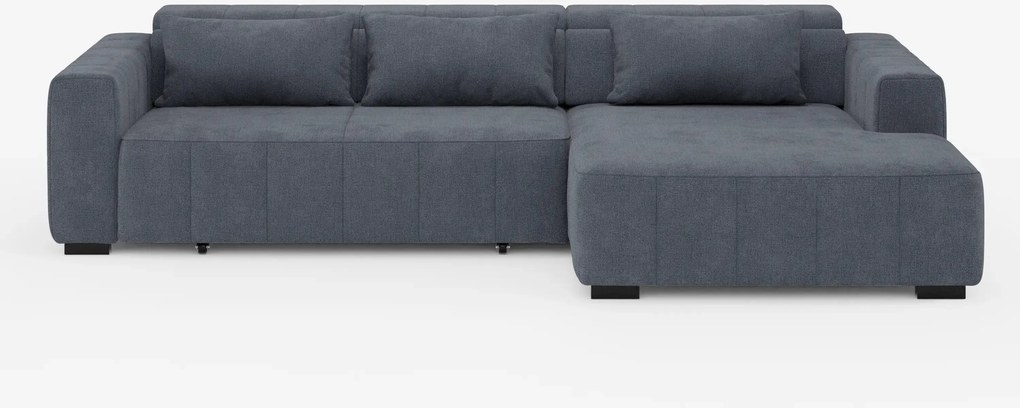 Doric Divano angolare con penisola e sedute allungabili con relax elettrico - poggiatesta reclinabili in tessuto smacchiabile T23