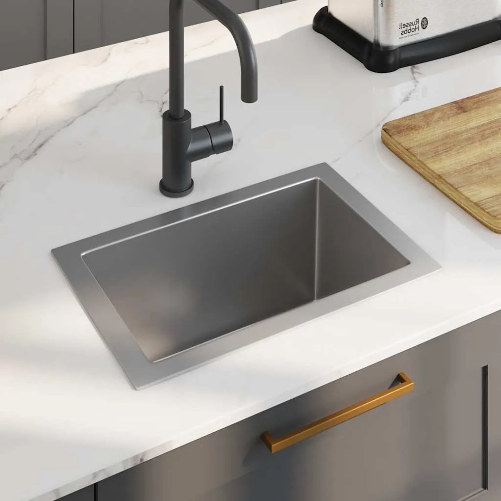 Lavello Da Cucina Lavorato A Mano İn Acciaio Inox /