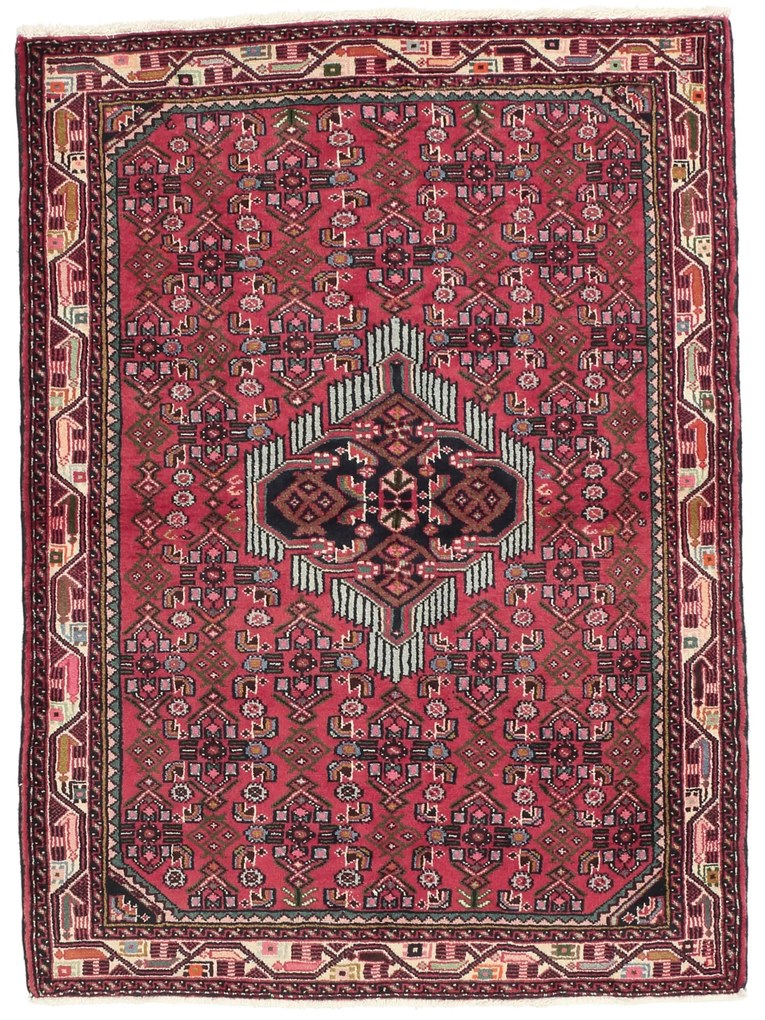 Hamedan Tappeto persiano 100 x 150 Rosso (Iran) Annodato A Mano