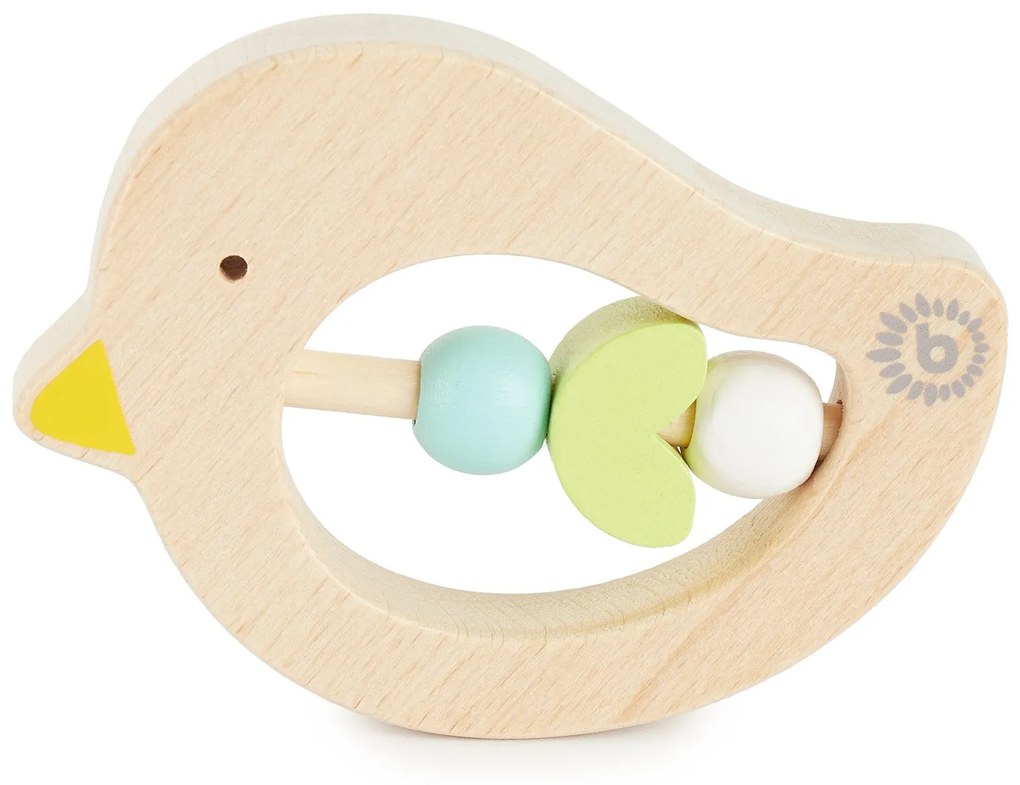 Bieco - Anello per la dentizione - uccellino con perline verde blu