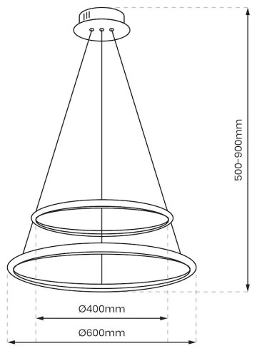 Lampadario LED a sospensione con filo HOOP LED/51W/230V diametro 60 cm 4000K cromo lucido