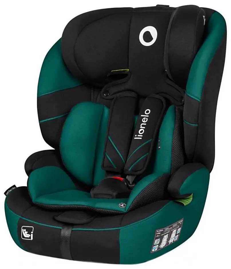 Lionelo - Seggiolino auto LEVI ONE i-Dimensioni 76-150 cm nero/verde