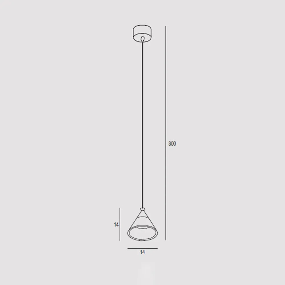 Sospensione Contemporanea Cony Metallo Oro Rosato Led 7W