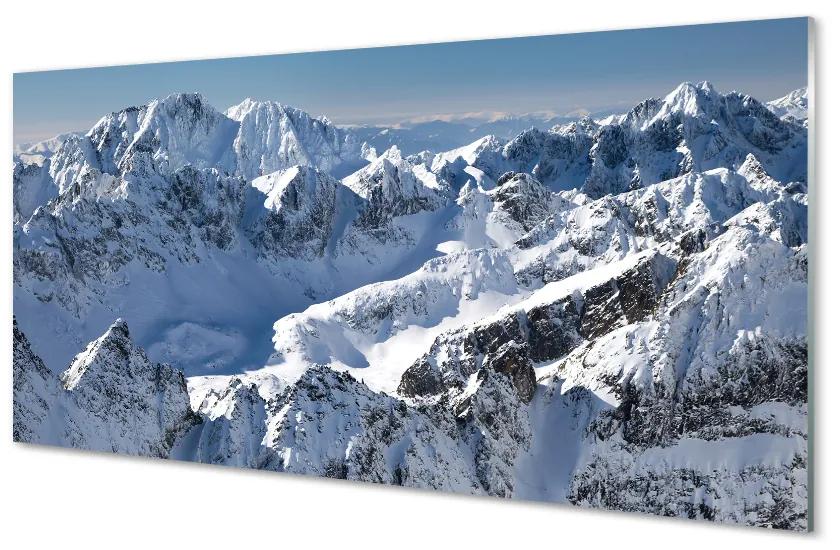 Quadro acrilico Montagne Snow invernale 100x50 cm