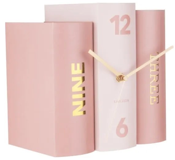 Orologio da tavolo rosa a forma di libro Book - Karlsson