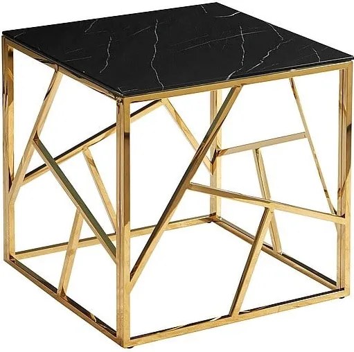 Tavolino da caffè Escada B II effetto marmo nero/oro