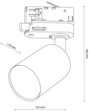 Faretto per sistema a binario trifase TOP 1xGU10/10W/230V bianco