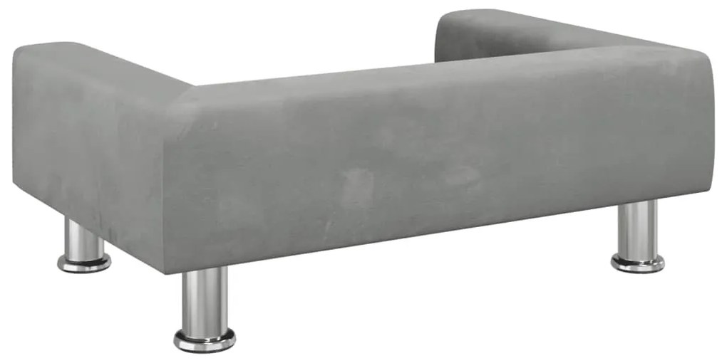Divano per bambini grigio chiaro 70x45x26,5 cm in velluto