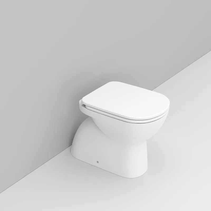 Vaso con scarico a pavimento con sedile normale bianco lucido Gemma 2 Ceramica Dolomite