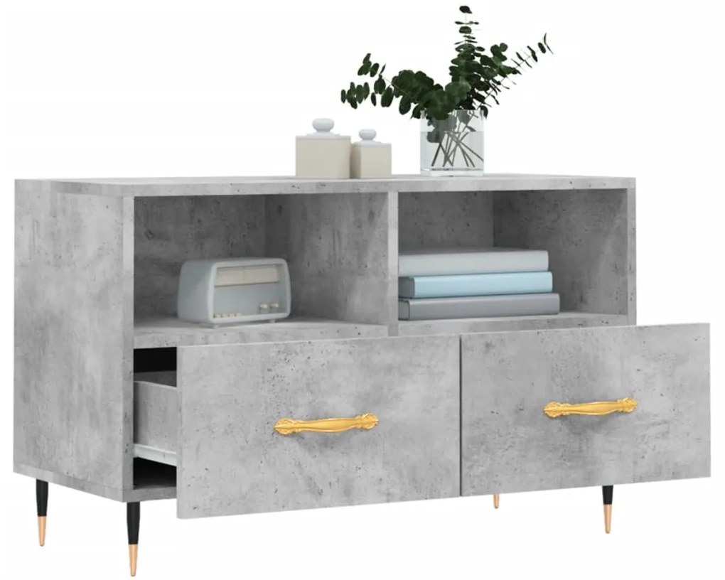 Mobile per tv grigio cemento 80x36x50 cm legno multistrato