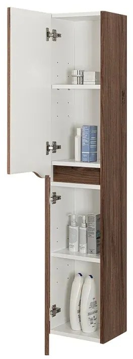 Pensile bagno sospeso 150 H noce con ripiani regolabili Maiori/Minori
