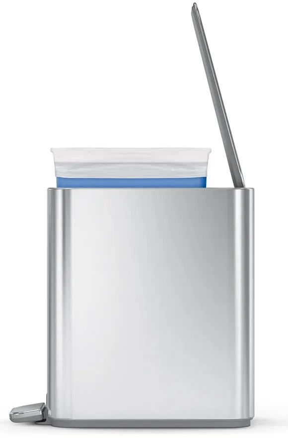 Cestino per rifiuti in acciaio con piedini in argento opaco 5 l - simplehuman