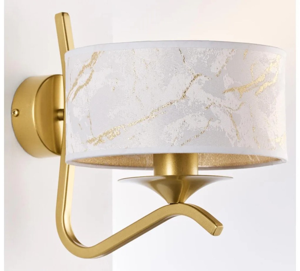 Jupiter 2111 - Applique KASZMIR 1xE27/15W/230V bianco/oro/effetto marmo