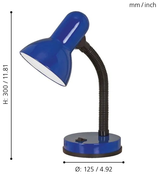 EGLO 9232 - Lampada da tavolo BASIC 1xE27/40W blu