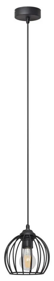 Lampadario a sospensione con filo MERCURE 1xE27/15W/230V diametro 16 cm nero