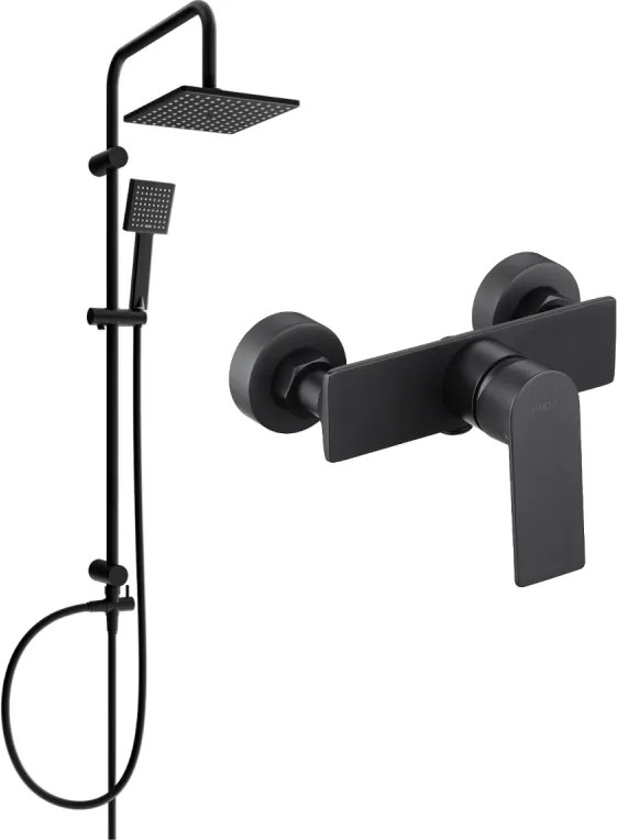 Mexen Tord set doccia esterno con soffione e miscelatore doccia Alexa, nero - 71240200-70