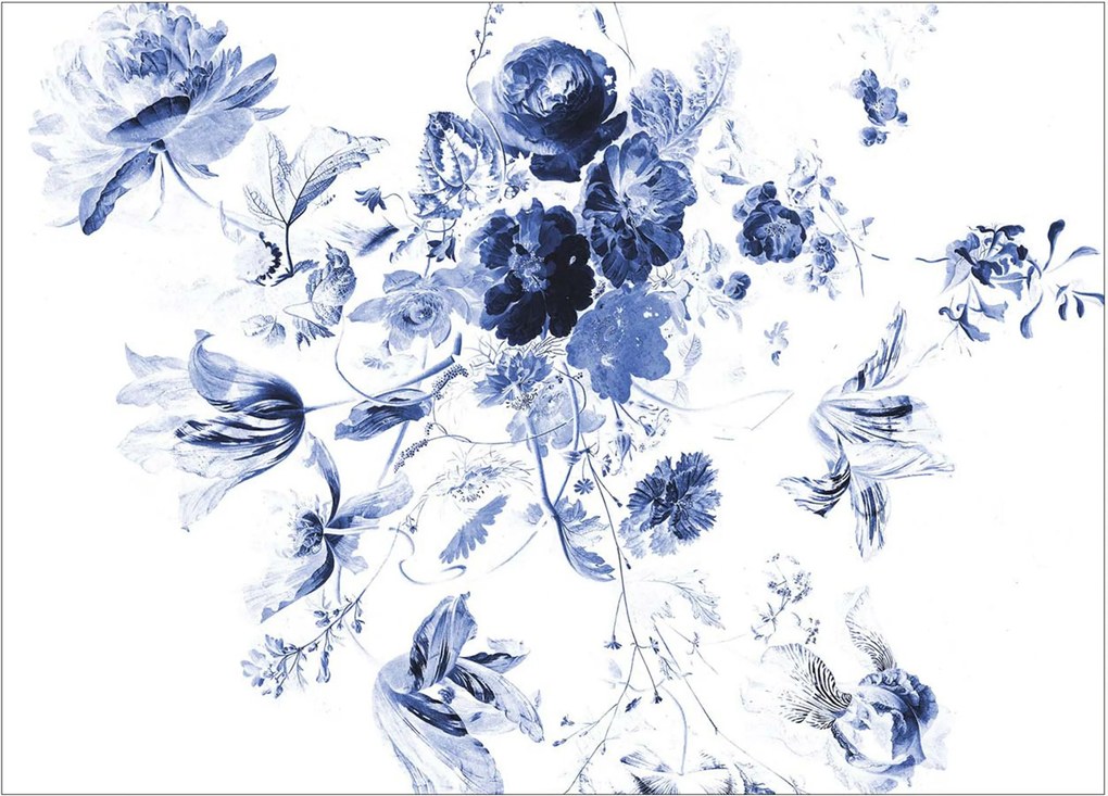 Carta da parati Royal Blue Flowers III