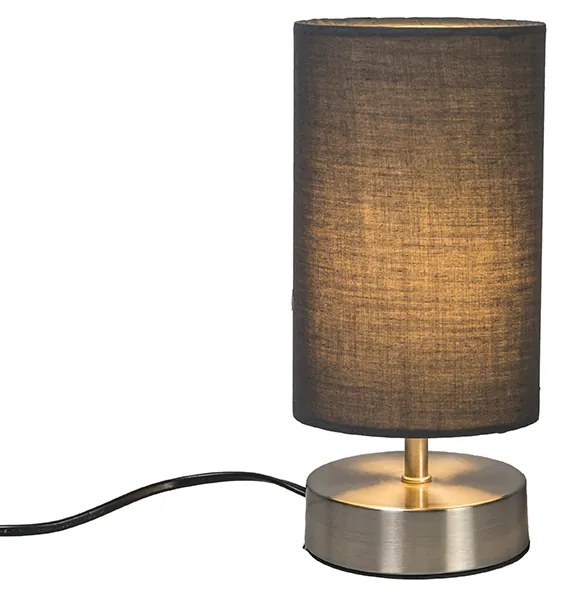 Lampada da tavolo moderna grigia con acciaio - Milo 2
