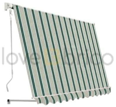 Tenda Da Sole Sangiorgio 250x250 A Caduta Senza Cassonetto Con Braccetti Telo Verde A Righe