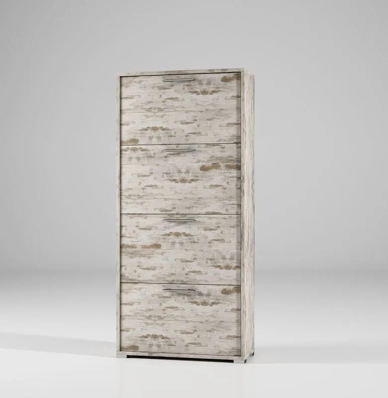 Scarpiera doppia profondità L 67 x H 147 x P 28 cm 24 paia, beige