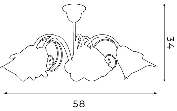 Lampadario a sospensione con supporto rigido KOKARDA 5xE14/60W/230V