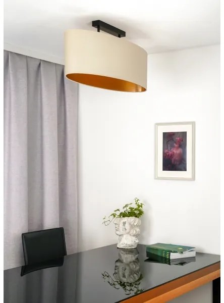 Duolla - Lampadario a plafone OVAL VEGAN 2xE27/15W/230V color crema