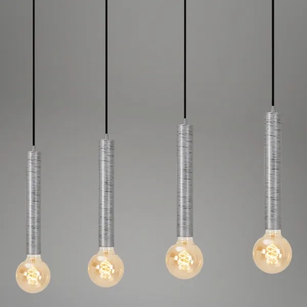 Briloner - Lampadario a sospensione con filo LONGA 4xE27/60W/230V argento