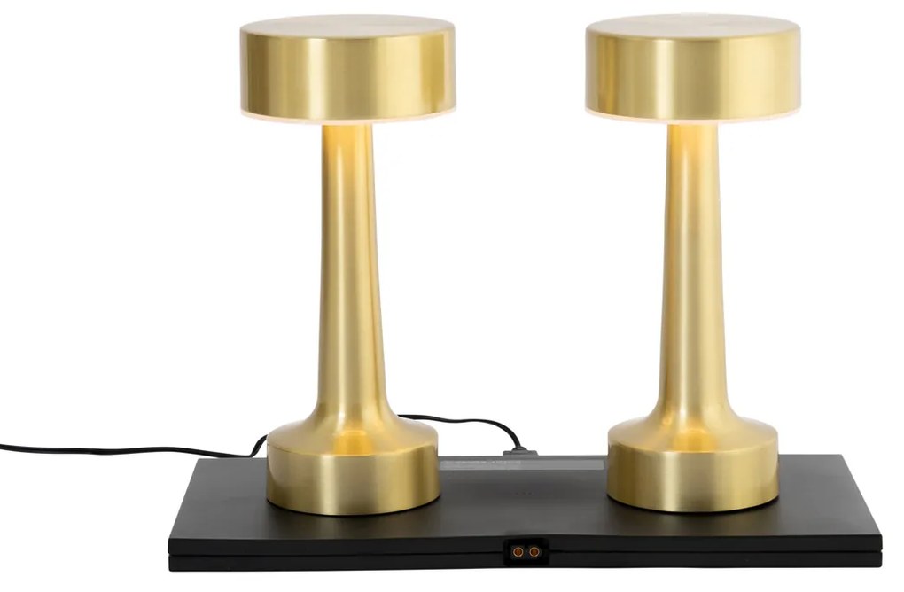 Set di 2 lampade da tavolo ricaricabili oro RGBW - Isobel