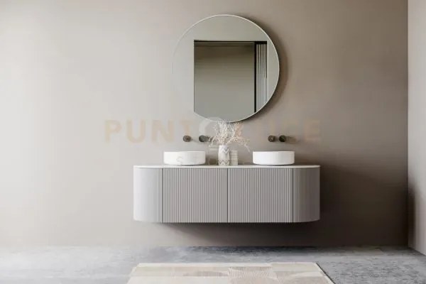 Britney specchio da parete rotondo con cornice sporgente d.80cm arg...