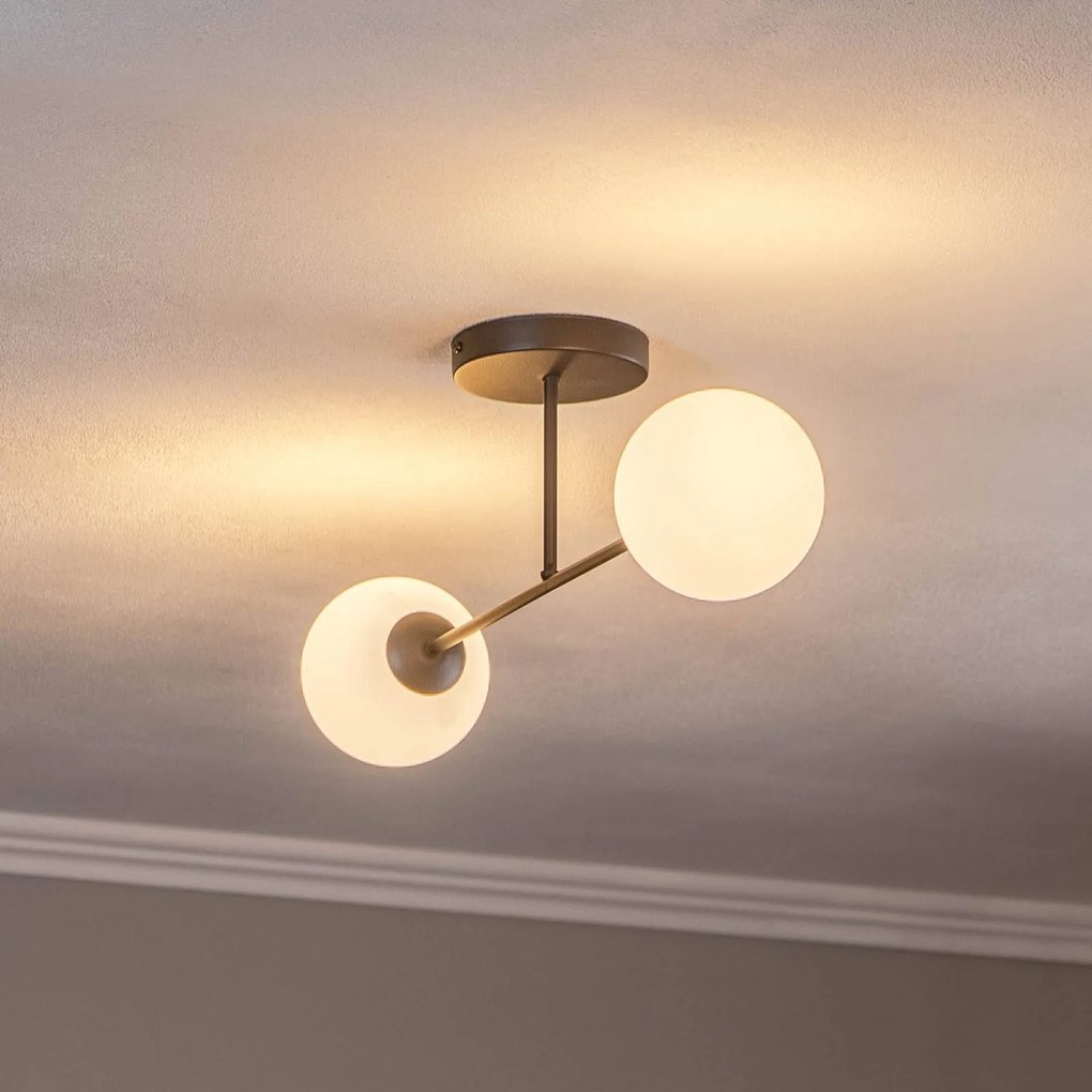 Plafoniera soffitto Glassy Euluna, dimmerabile, Nero, Soggiorno / Sala da pranzo, Vetro, Moderno, Plafoniera