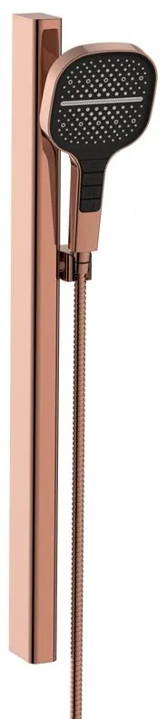 Doccetta con flessibile doccia e barra di scorrimento AQUASANIT Atlas rame in inox ottone 3 getti