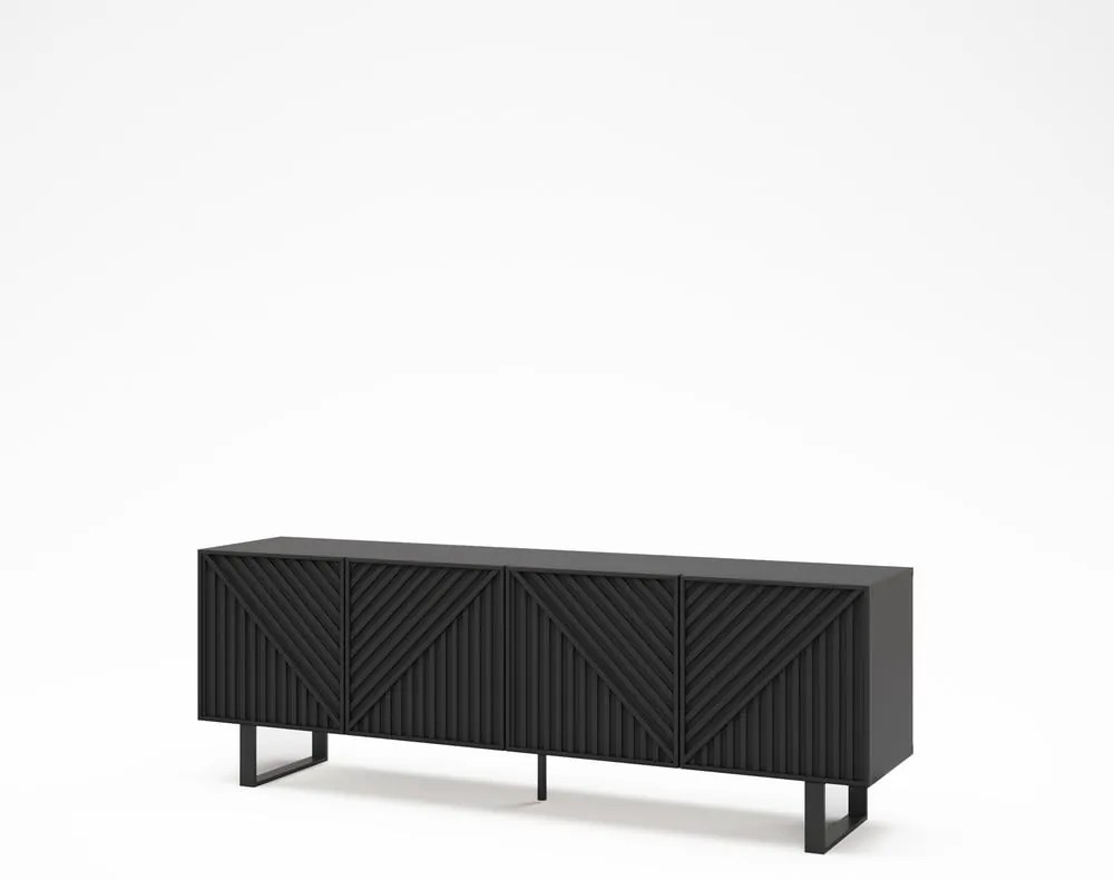 Tavolo TV nero 161x55x35 cm Peta - Marckeric