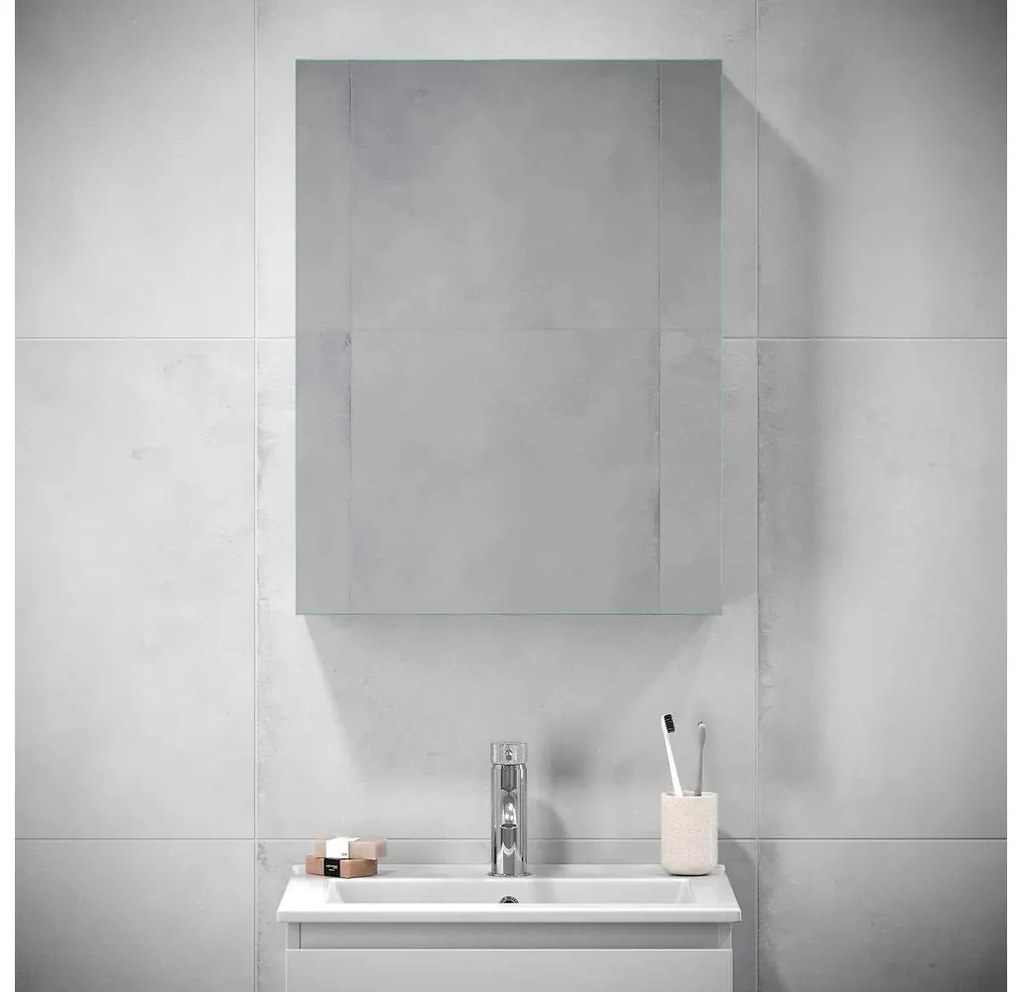Armadietto da bagno con specchio KENWOOD 65x50 cm bianco