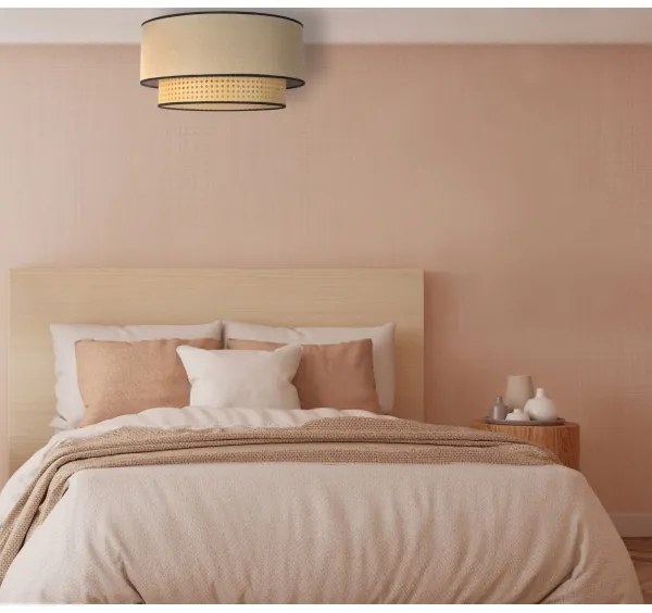 Duolla - Plafoniera BOHO 1xE27/15W/230V diametro 45 cm beige/rattan