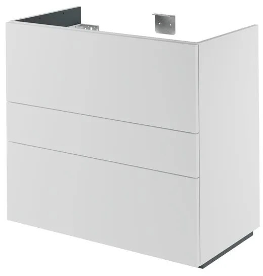Mobile da bagno a terra sotto lavabo L 90 x H 84 x P 48 cm bianco laccato, 3 cassetti SENSEA Neo
