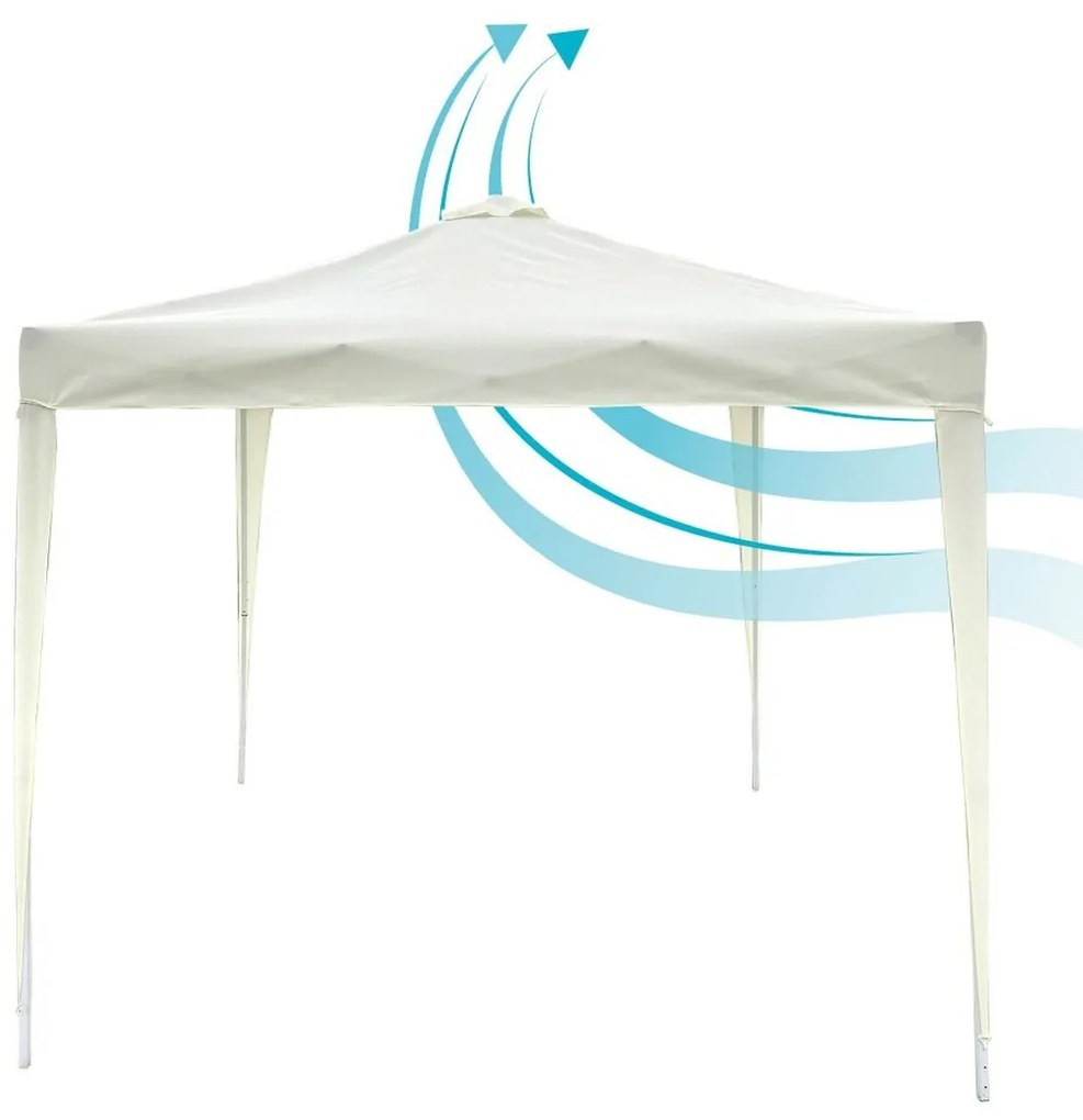 Gazebo Aktive 300 x 250 x 300 cm Stoffa Acciaio Bianco