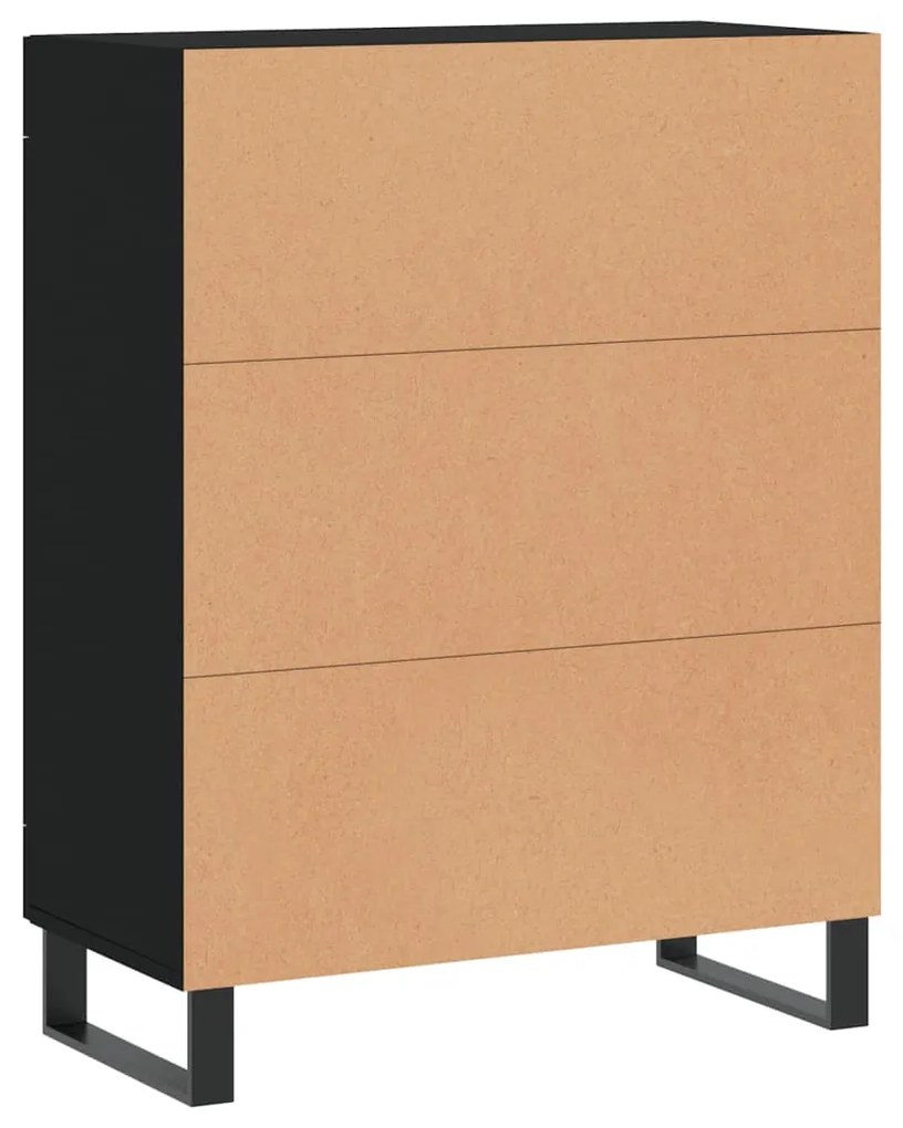 Credenza Nera 69,5x34x90 cm in Legno Multistrato