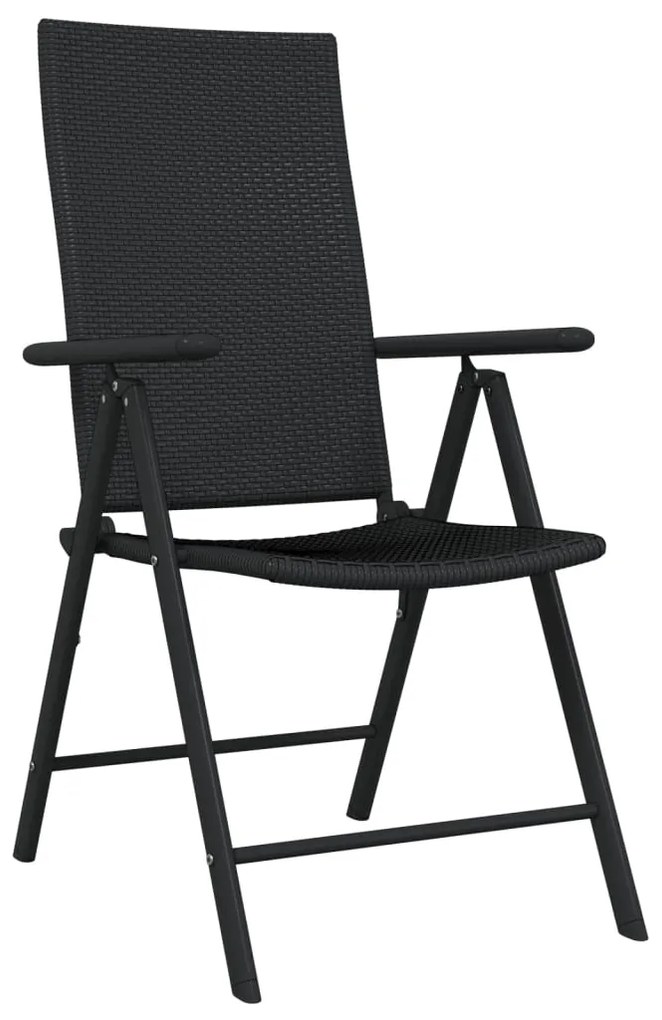Set da pranzo per giardino 9 pz con cuscini nero