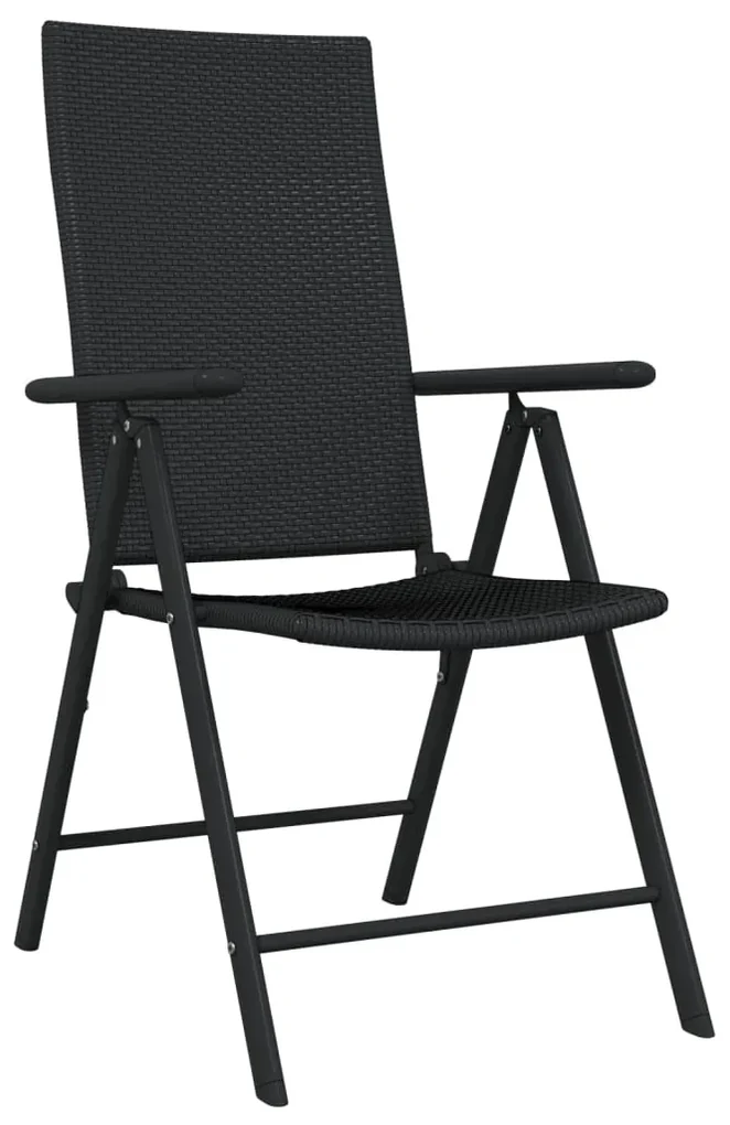 Set da pranzo per giardino 9 pz con cuscini nero