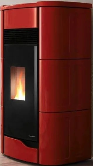 Palazzetti Anna 12 Pro 3 Stufa ermetica A Pellet ad aria 9kw Con Rivestimento in ceramica Rosso Bordeaux