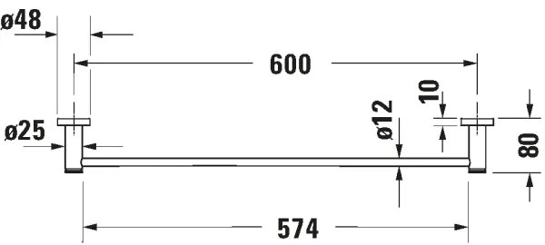 Duravit 99241000 - Porta asciugamani da parete D-CODE 64,5 cm cromo lucido