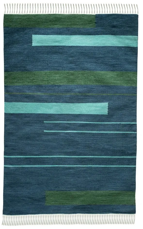 Tappeto da esterno bifacciale blu scuro in plastica riciclata , 160 x 230 cm Marlin - Green Decore