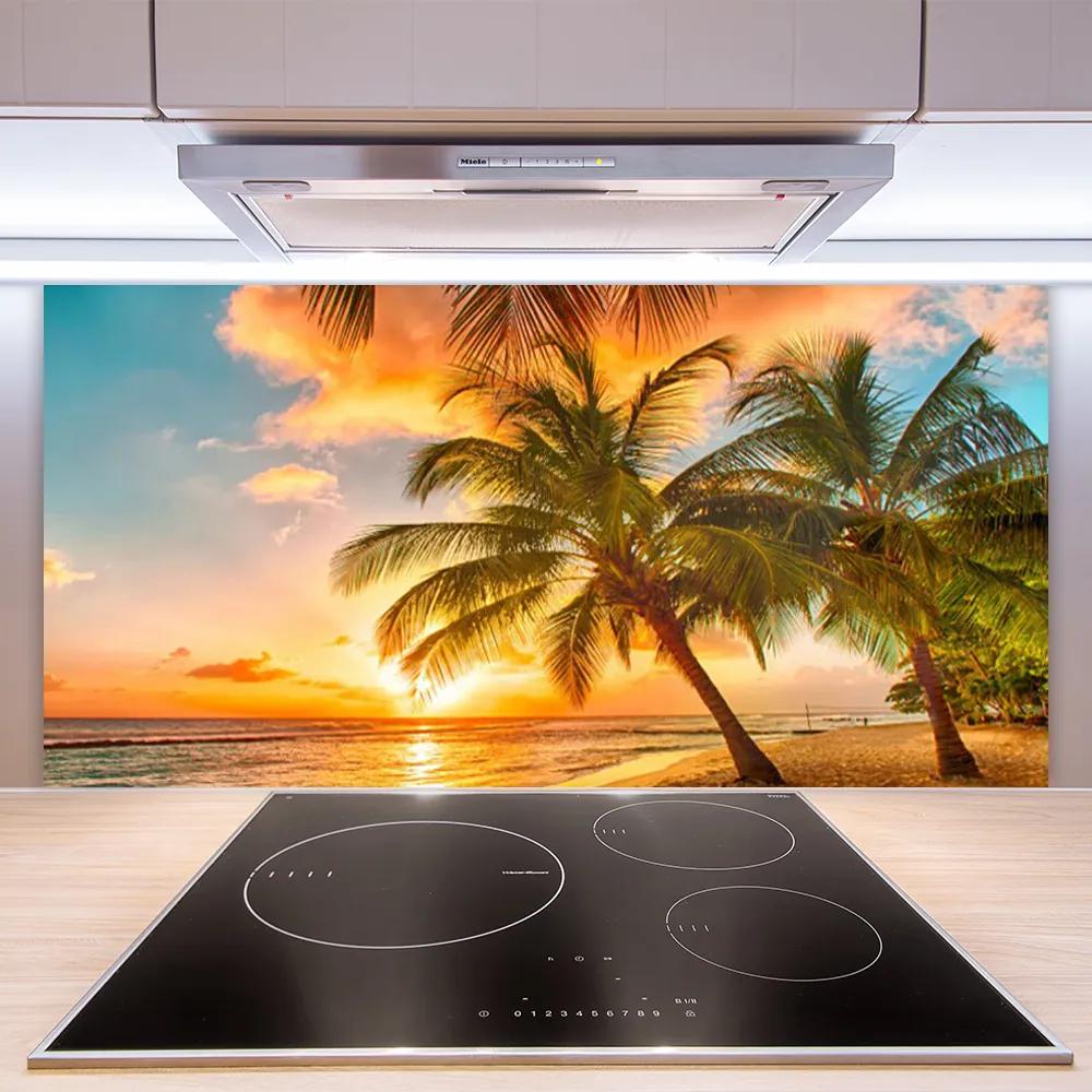 Pannello cucina paraschizzi Paesaggio del mare della palma 100x50 cm