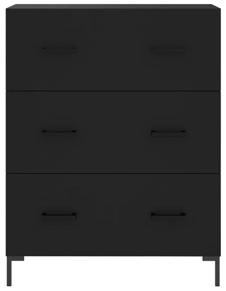 Credenza nera 69,5x34x90 cm in legno multistrato