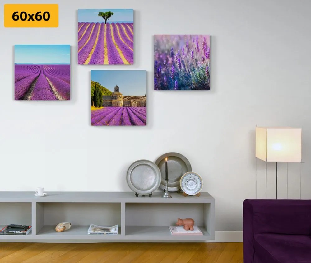 Set di quadri – Campo di lavanda