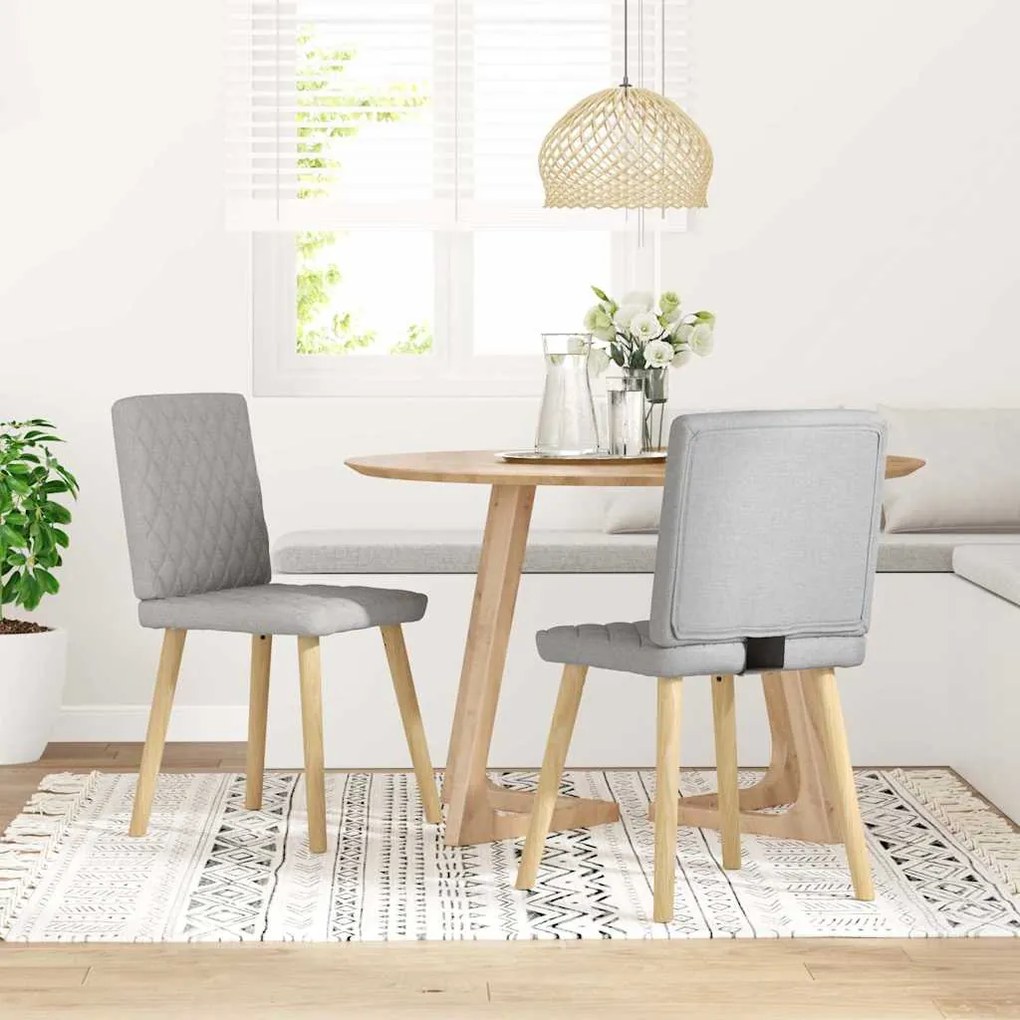 Sedie Da Pranzo 2 Pz Grigio Nuvola İn Tessuto /